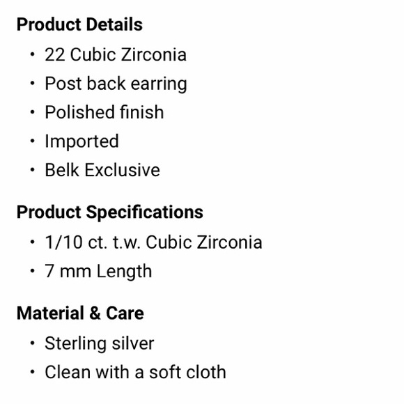 CZ Star Stud Sterling Silver Earrings - Picture 3 of 3